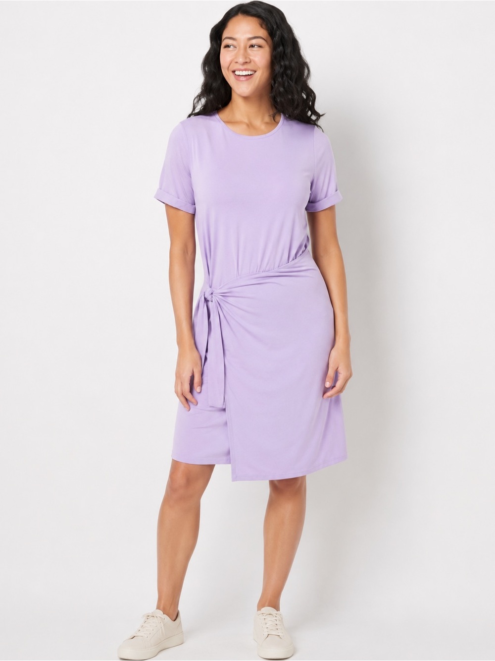 Isaac Mizrahi Live Women’s Dress sz XL Petite Wrap Dress Pale Iris NEW # bag 58